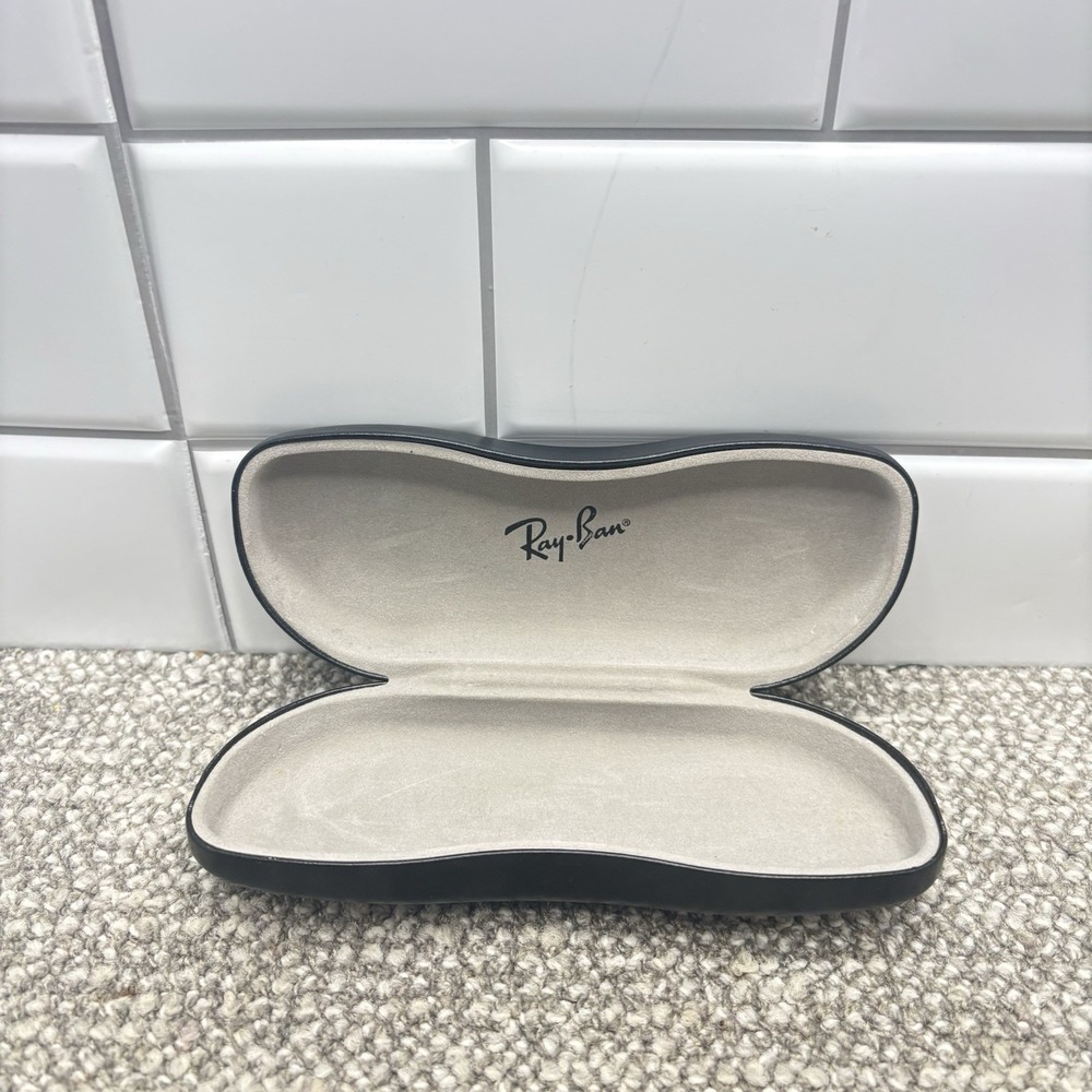 Ray-Ban Glass Case Clamshell Sun Glasses Holder Protector Black Hard Case